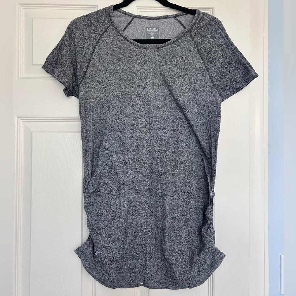 Athleta Charcoal Heather Short-Sleeve Performance Tee